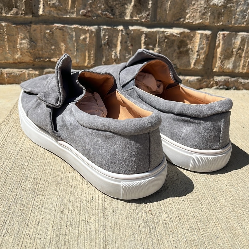 Sophie Sue Grey Suede Knot Slip-On Sneakers -cute Bow Women’s Size 10 - Picture 5 of 6